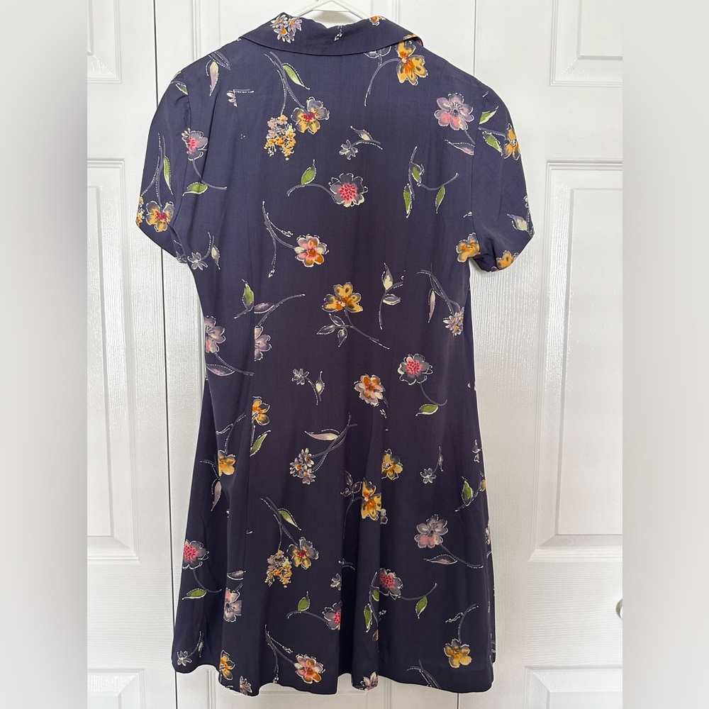 Vintage Vision Apparel Shirt Dress Floral Print Mother of Pearl Buttons SZ 12 - Picture 2 of 7